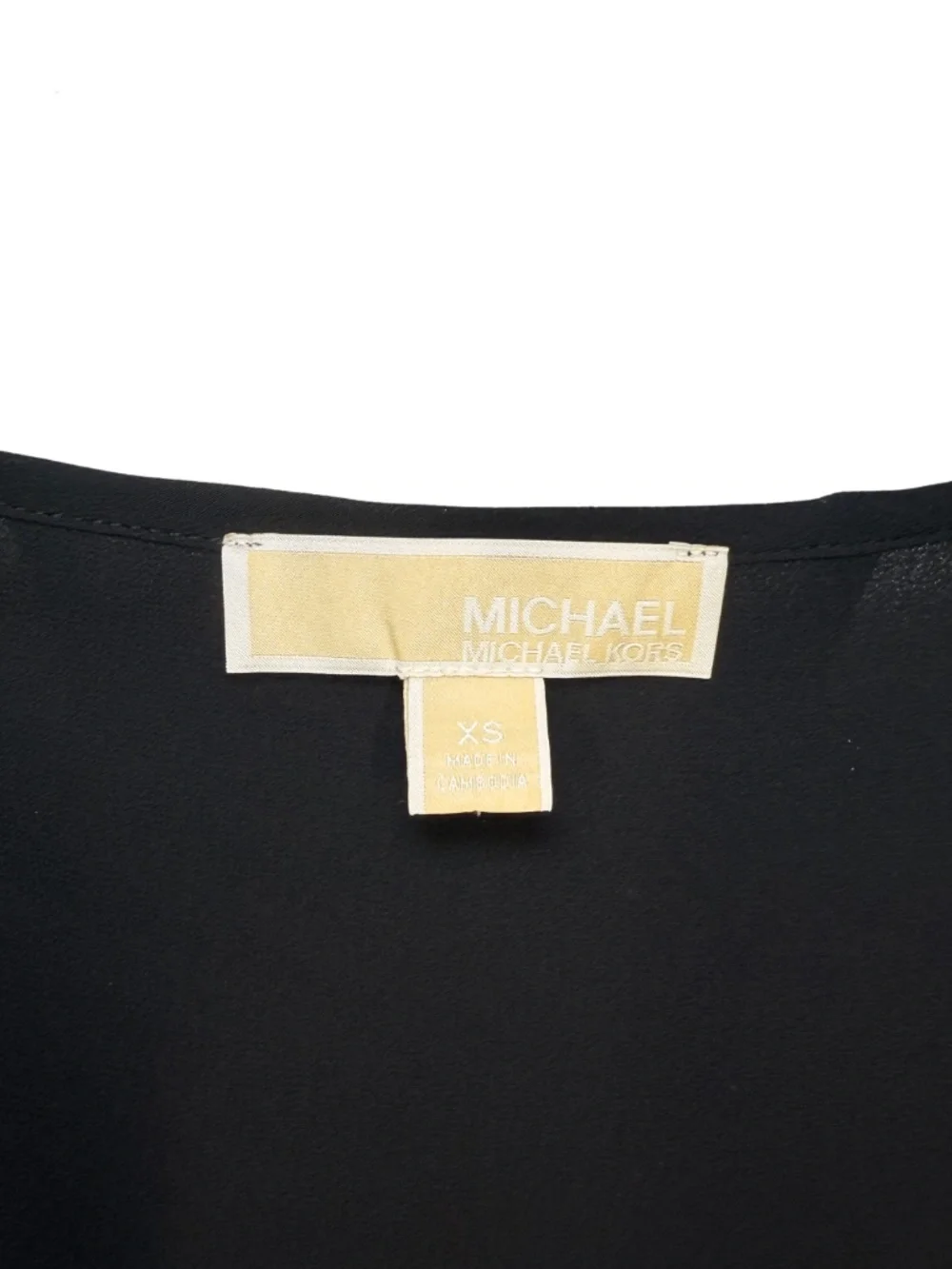 Michael Kors Women's Black Sheer Blouse XS Long Bishop Sleeve Layered Hem